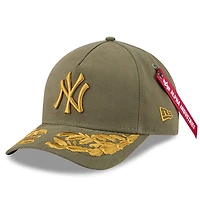 Men's New Era x Alpha Industries  Olive New York Yankees A-Frame 9FORTY Adjustable Hat