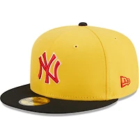 Men's New Era Yellow/Black York Yankees Grilled 59FIFTY Fitted Hat