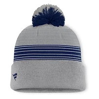 Bonnet en tricot à revers et pompon gris pour homme des Yankees de New York