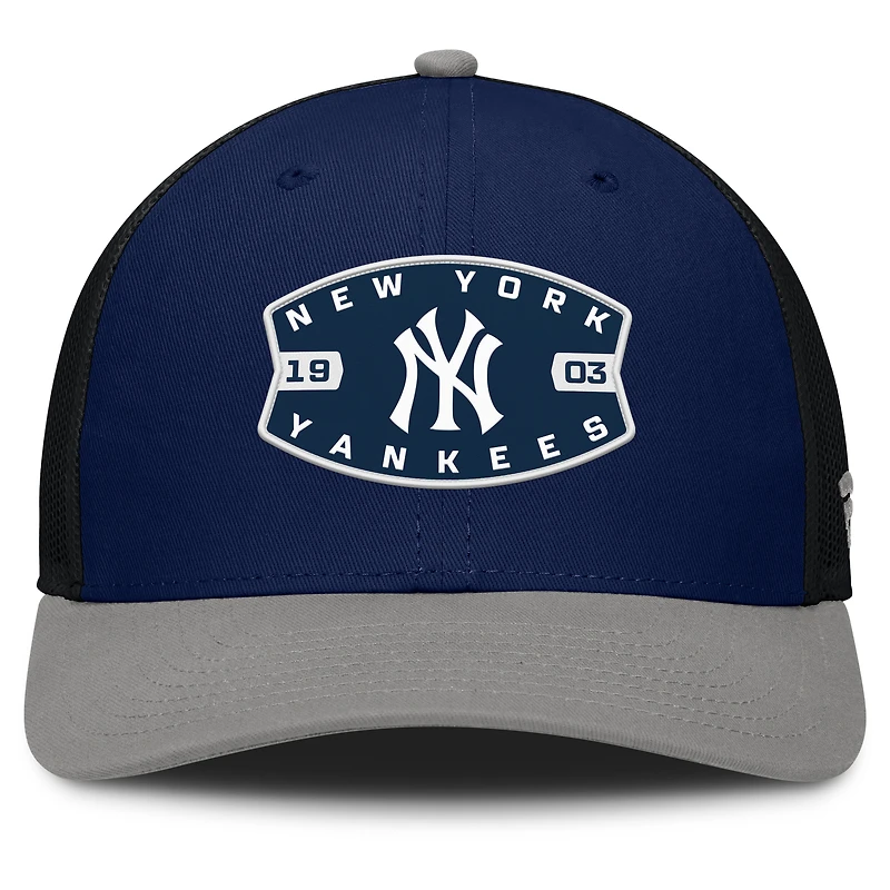 Men's New York Yankees Fanatics Navy/Gray Cutoff Adjustable Trucker Hat