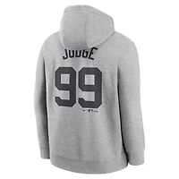 Sweat à capuche Nike Aaron Judge Heather Grey pour homme, avec nom et numéro du joueur des Yankees de New York