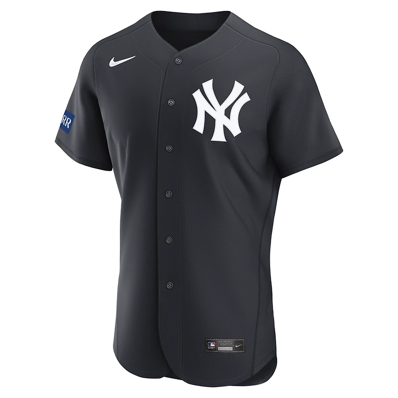 Maillot authentique alternatif Nike Aaron Judge bleu marine des Yankees de New York avec patch sponsor pour homme