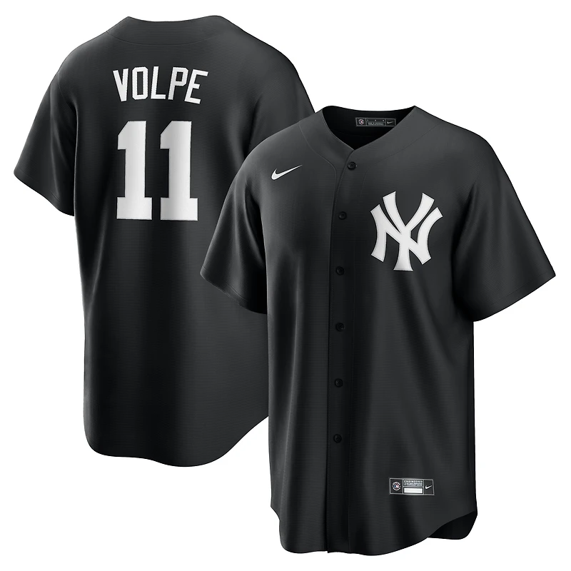Maillot Nike Anthony Volpe noir pour homme, réplique tendance des Yankees de New York