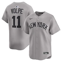 Men's Nike Anthony Volpe Gray New York Yankees Road Limited Player Jersey