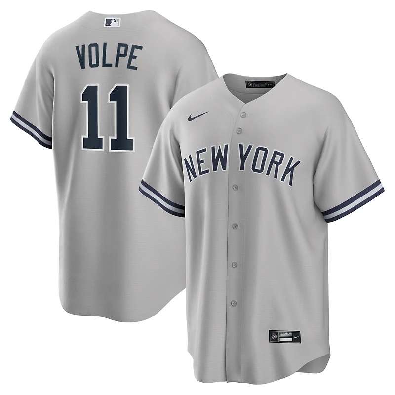 Maillot Nike Anthony Volpe gris pour homme, réplique à domicile des Yankees de New York