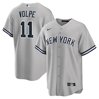 Maillot Nike Anthony Volpe gris pour homme, réplique à domicile des Yankees de New York