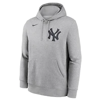 Men's Nike Anthony Volpe Heather Gray New York Yankees Player Name & Number Club Fleece Pullover Hoodie