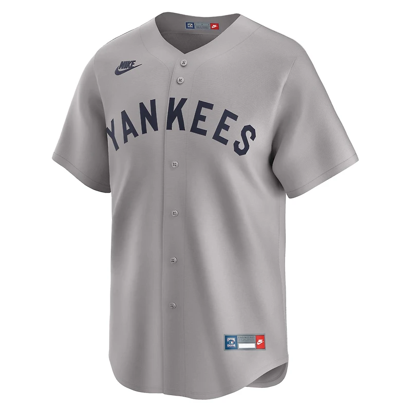 Men's Nike Babe Ruth Gray New York Yankees Throwback Cooperstown Collection Limited Jersey