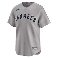 Men's Nike Babe Ruth Gray New York Yankees Throwback Cooperstown Collection Limited Jersey