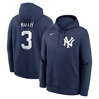 Men's Nike Babe Ruth Navy New York Yankees Retired Player Name & Number Club Pullover Hoodie