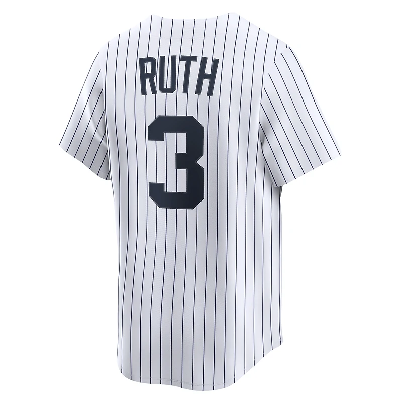 Maillot Nike Babe Ruth pour homme, blanc, collection limitée New York Yankees Throwback Cooperstown