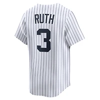 Maillot Nike Babe Ruth pour homme, blanc, collection limitée New York Yankees Throwback Cooperstown