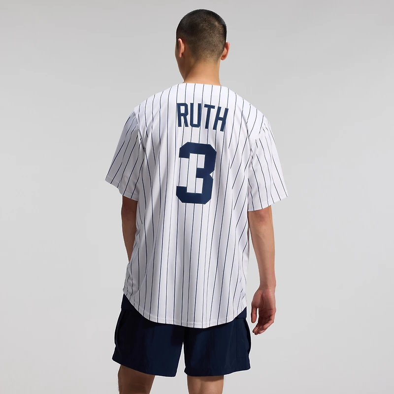 Maillot Nike Babe Ruth pour homme, blanc, collection limitée New York Yankees Throwback Cooperstown
