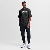 Men's Nike Navy New York Yankees Arched Wordmark Tri-Blend Hooded T-Shirt