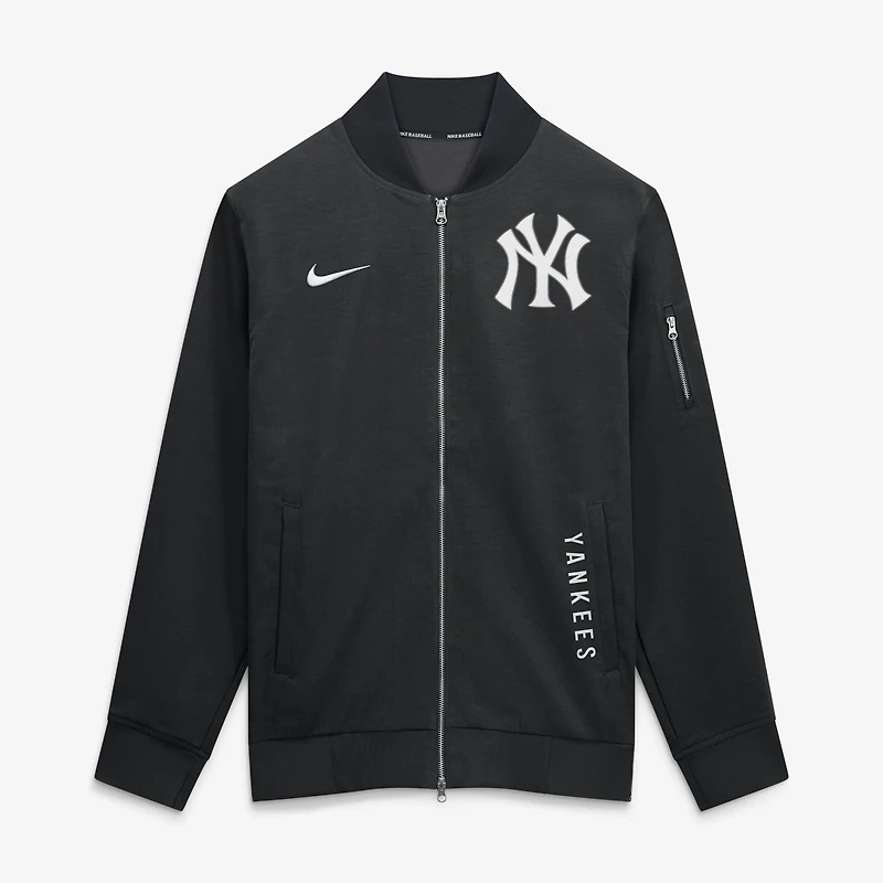 Men's Nike Navy/Gray New York Yankees Authentic Collection Dugout Relaxed Full-Zip Bomber Jacket