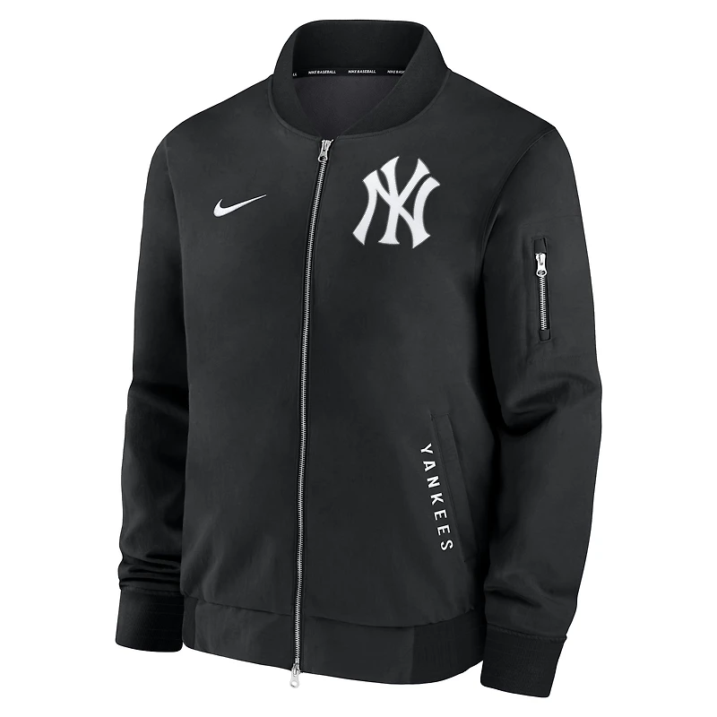 Men's Nike Navy/Gray New York Yankees Authentic Collection Dugout Relaxed Full-Zip Bomber Jacket