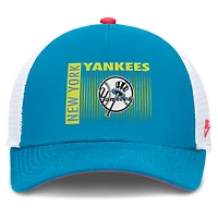 Men's Nike Blue New York Yankees Neon 90s Rise Structured Performance Adjustable Trucker Hat