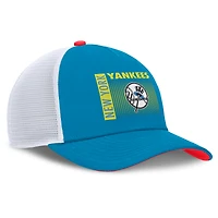 Men's Nike Blue New York Yankees Neon 90s Rise Structured Performance Adjustable Trucker Hat