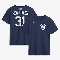 T-shirt Nike Cam Schlittler bleu marine pour homme, avec nom et numéro des Yankees de New York