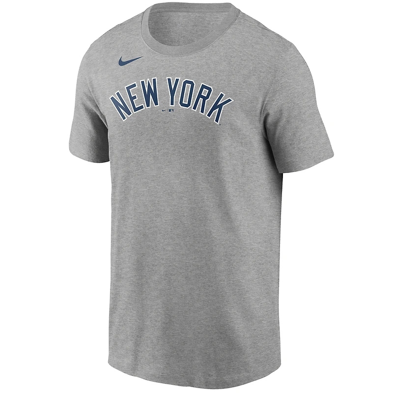 Men's Nike Derek Jeter Gray New York Yankees Name & Number T-Shirt