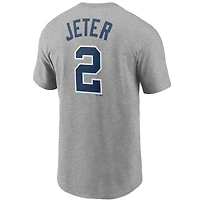 T-shirt avec nom et numéro Nike Derek Jeter pour hommes, gris, New York Yankees
