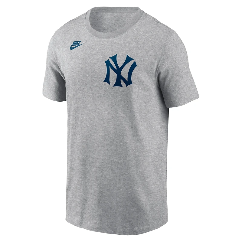 Men's Nike Derek Jeter Heather Gray New York Yankees Cooperstown Collection Name & Number T-Shirt