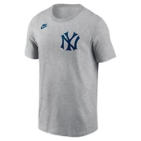Men's Nike Derek Jeter Heather Gray New York Yankees Cooperstown Collection Name & Number T-Shirt
