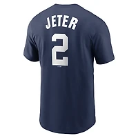 T-shirt Nike Derek Jeter pour homme, bleu marine, New York Yankees, Cooperstown Collection Fuse Name & Number