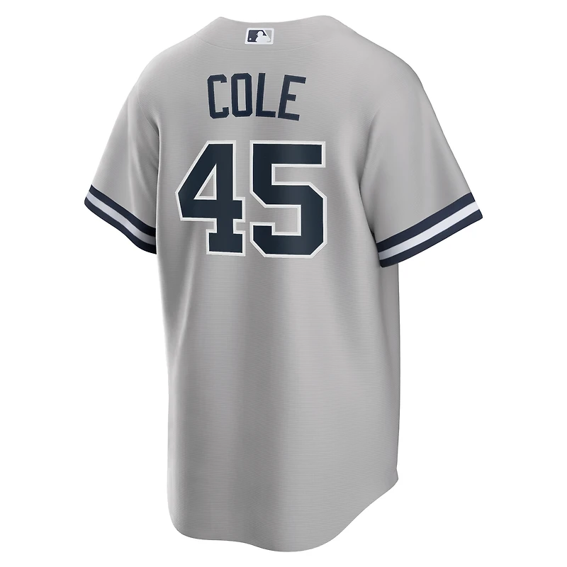Maillot Nike Gerrit Cole pour homme, réplique du nom joueur des Yankees de New York, gris