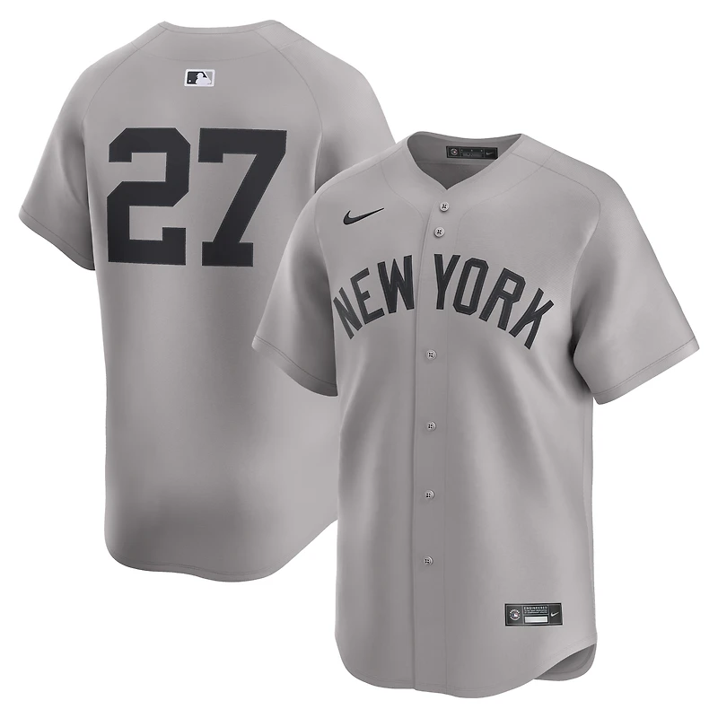 Maillot de joueur Nike Giancarlo Stanton pour homme, gris, New York Yankees Road Limited