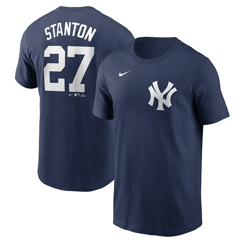 Men's Nike Giancarlo Stanton Navy New York Yankees Fuse Name & Number T-Shirt