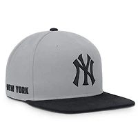 Casquette snapback Nike grise/marine New York Yankees Primetime Pro Dri-FIT pour homme