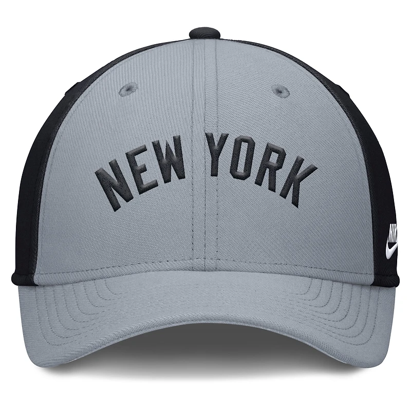 Men's Nike Gray/Navy New York Yankees Rise Swoosh Performance Flex Hat