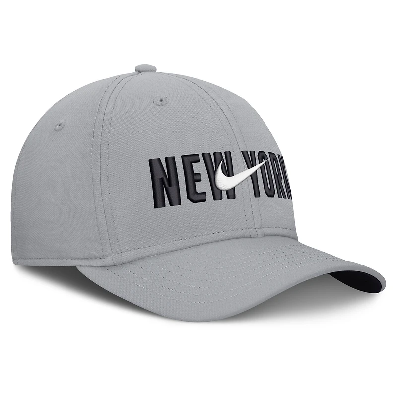 Casquette Nike Primetime Rise Dri-FIT Flex grise pour homme, New York Yankees