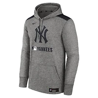 Men's Nike Heather Charcoal New York Yankees Authentic Collection Performance Pullover Hoodie