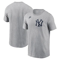T-shirt Nike Heather Charcoal New York Yankees Cooperstown Collection pour homme