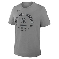T-shirt Nike Authentic Collection Early Work en mélange de trois fibres Dri-FIT, gris chiné, pour homme, New York Yankees