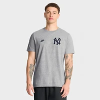 Men's Nike Heather Gray New York Yankees Cooperstown 2-Hit T-Shirt