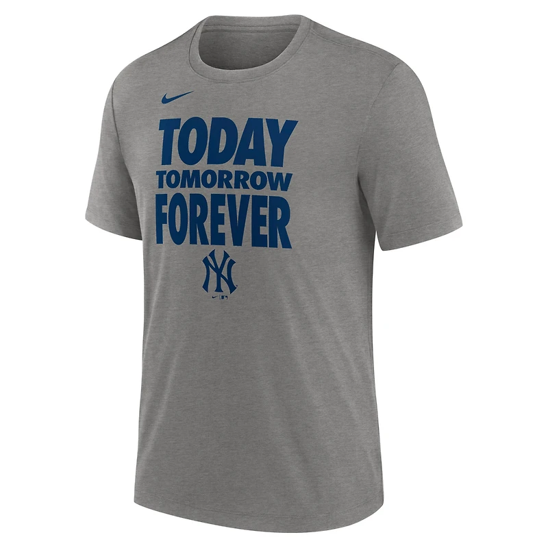 Men's Nike Heather Gray New York Yankees Local Hometown Tri-Blend T-Shirt