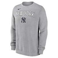 Men's Nike Heather Gray New York Yankees Pullover Sweatshirt