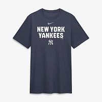 Men's Nike Heather Navy New York Yankees Stacked Tri-Blend T-Shirt