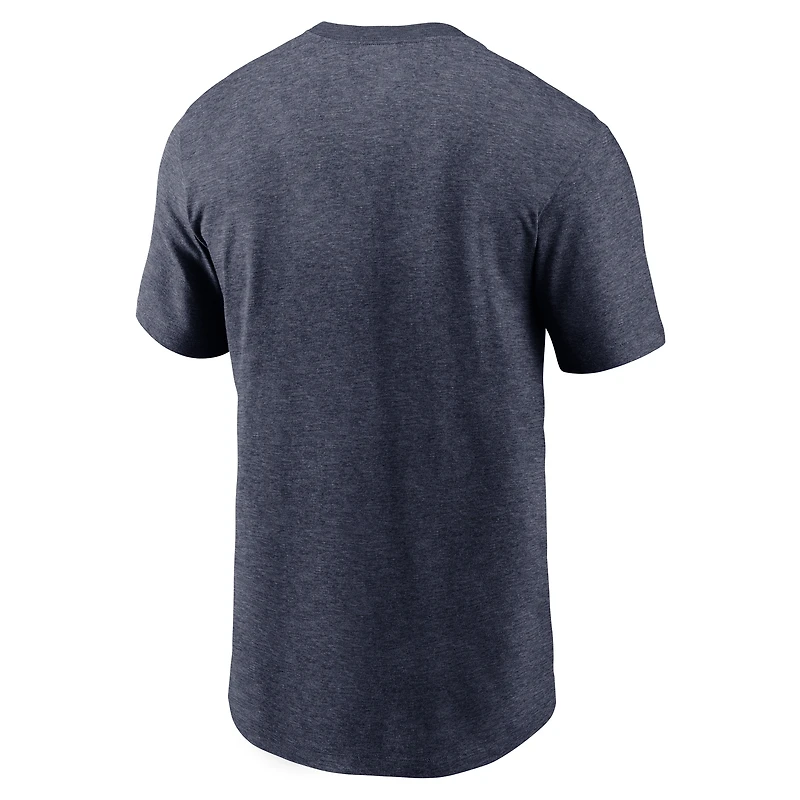 T-shirt Nike Heather Navy New York Yankees « The City Never Sleeps » pour homme, en mélange de trois matières.