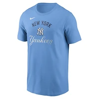 Men's Nike Light Blue New York Yankees Early Innings Stack T-Shirt