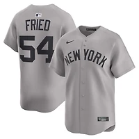 Men's Nike Max Fried Gray New York Yankees Road Limited Player Jersey