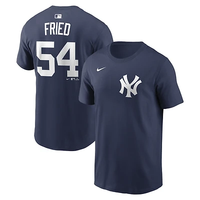 Men's Nike Max Fried Navy New York Yankees Home Name & Number T-Shirt