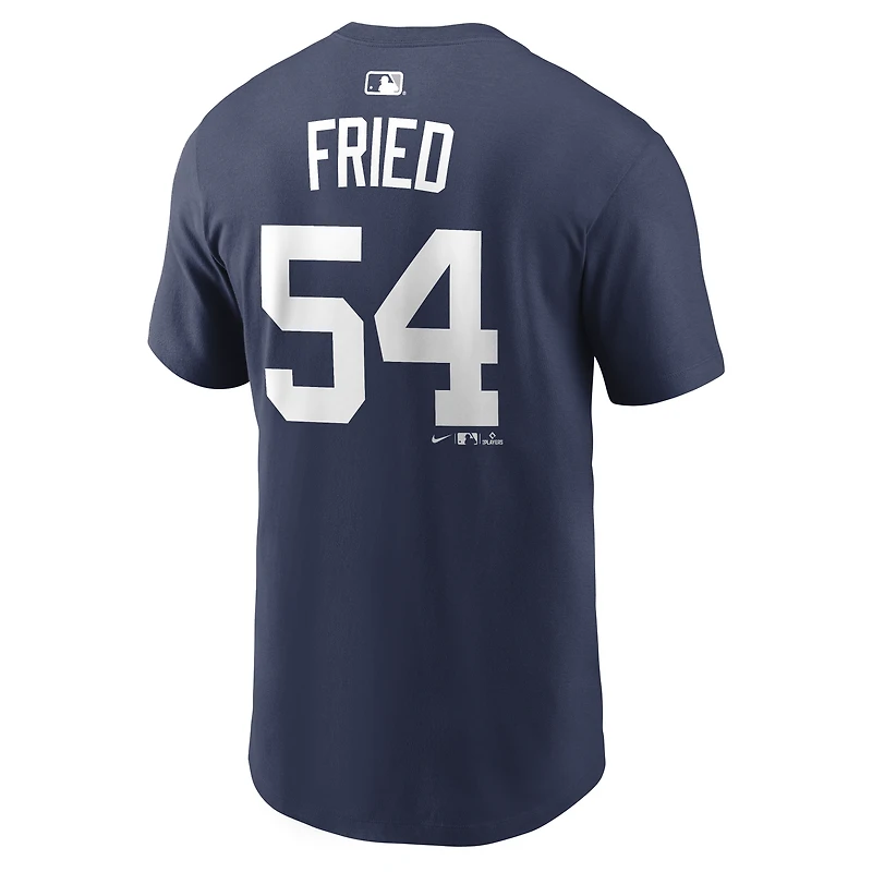 Men's Nike Max Fried Navy New York Yankees Name & Number T-Shirt