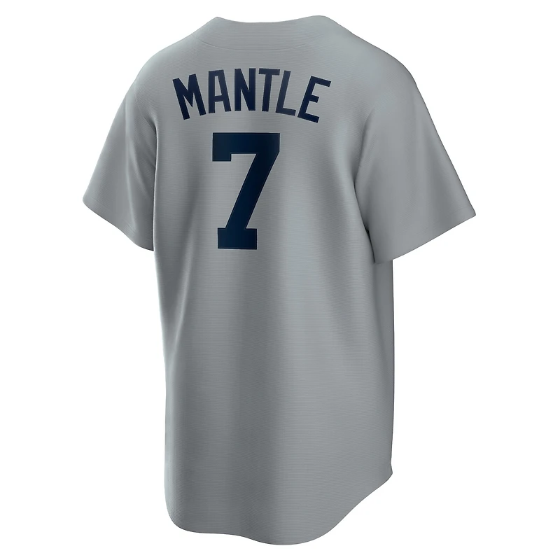 Maillot de joueur Nike Mickey Mantle gris New York Yankees Road Cooperstown Collection pour homme