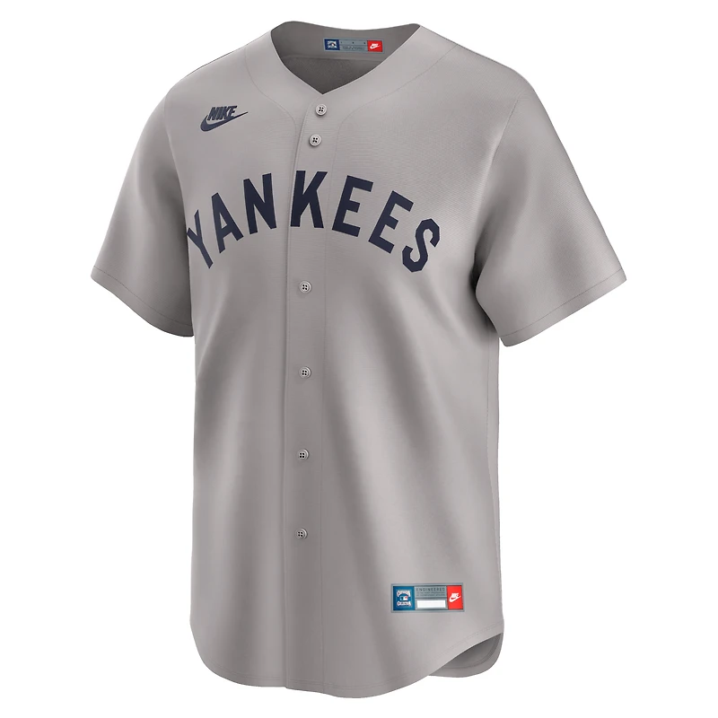 Men's Nike Mickey Mantle Gray New York Yankees Throwback Cooperstown Collection Limited Jersey