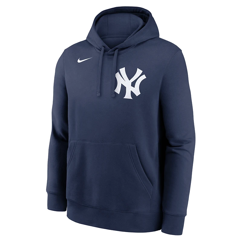 Sweat à capuche Nike Mickey Mantle bleu marine pour homme, avec nom et numéro de joueur retraité des Yankees New York