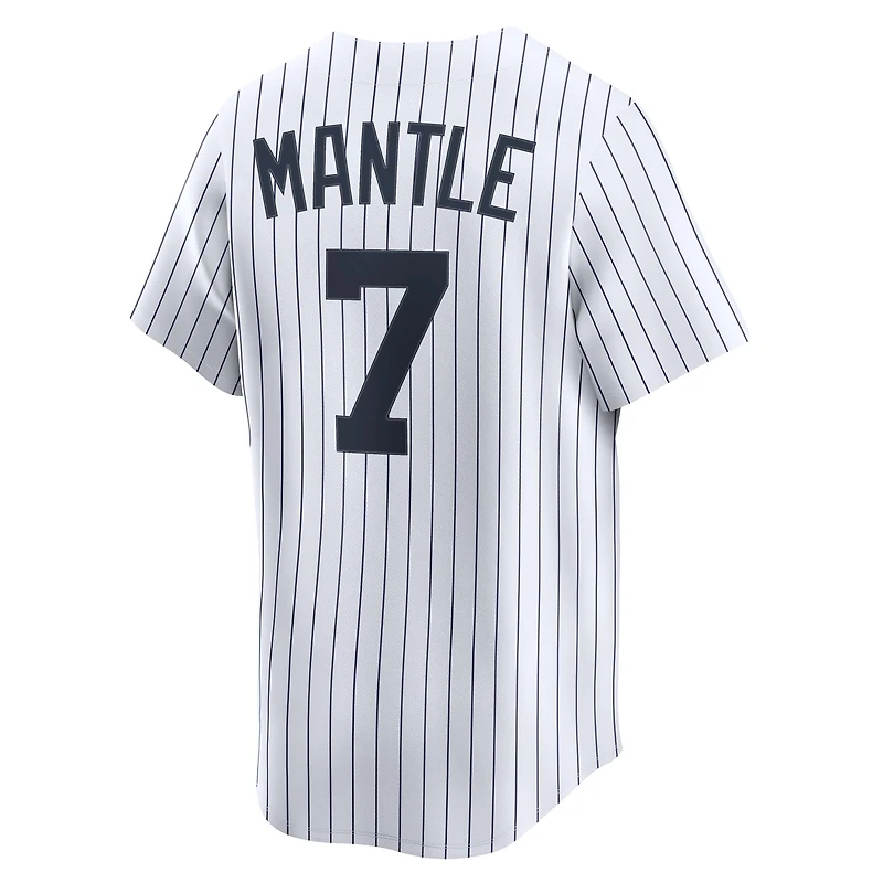 Maillot Nike Mickey Mantle blanc pour homme, collection limitée New York Yankees, modèle rétro Cooperstown